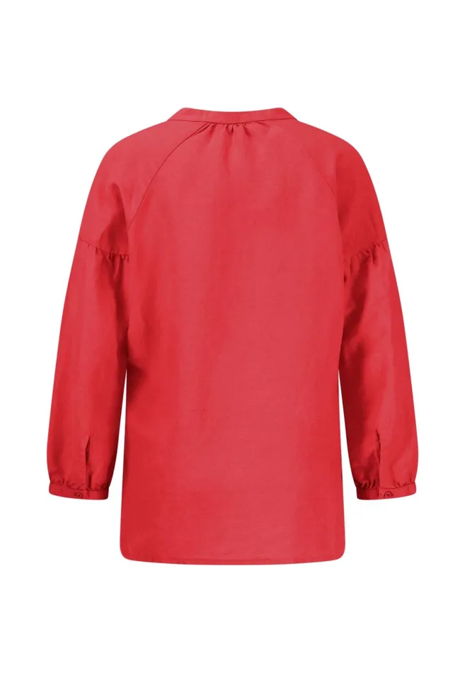 Blouses Women FYNCHHATTON Plain Blouse With A Vneckline Whitesummer Redfresh Roselight Blue