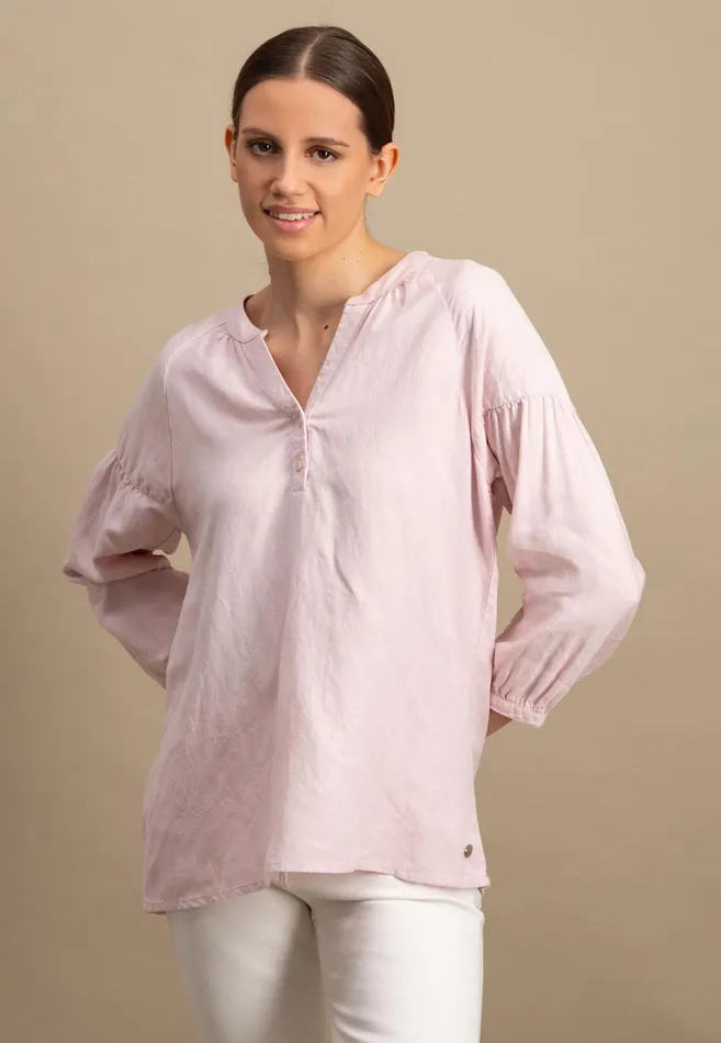 Blouses Women FYNCHHATTON Plain Blouse With A Vneckline Whitesummer Redfresh Roselight Blue