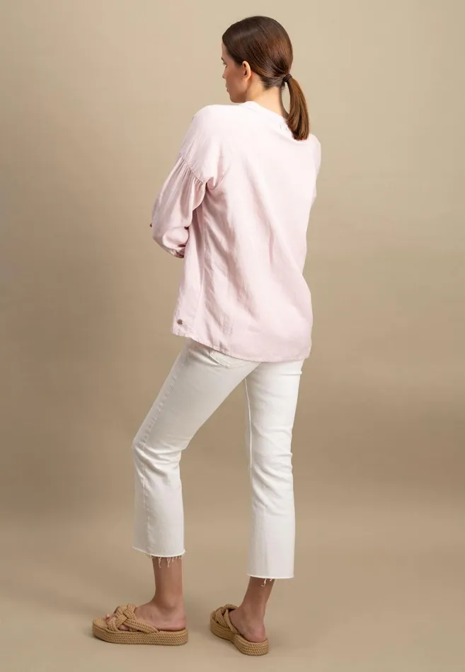Blouses Women FYNCHHATTON Plain Blouse With A Vneckline Whitesummer Redfresh Roselight Blue