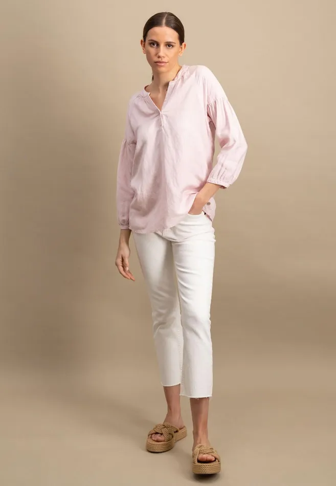 Blouses Women FYNCHHATTON Plain Blouse With A Vneckline Whitesummer Redfresh Roselight Blue