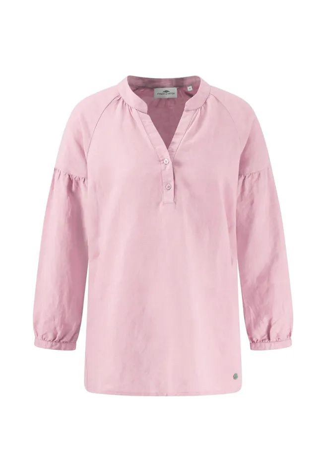 Blouses Women FYNCHHATTON Plain Blouse With A Vneckline Whitesummer Redfresh Roselight Blue