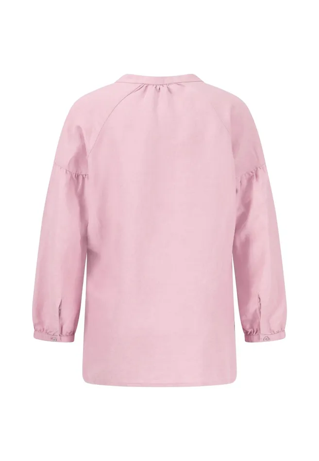 Blouses Women FYNCHHATTON Plain Blouse With A Vneckline Whitesummer Redfresh Roselight Blue