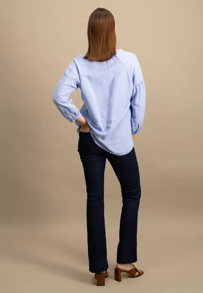 Blouses Women FYNCHHATTON Plain Blouse With A Vneckline Whitesummer Redfresh Roselight Blue