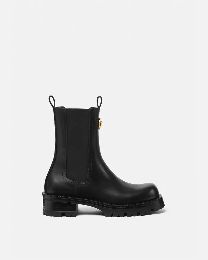 Boots Women Versace Alia Chelsea Boots 35 Mm Blackgold