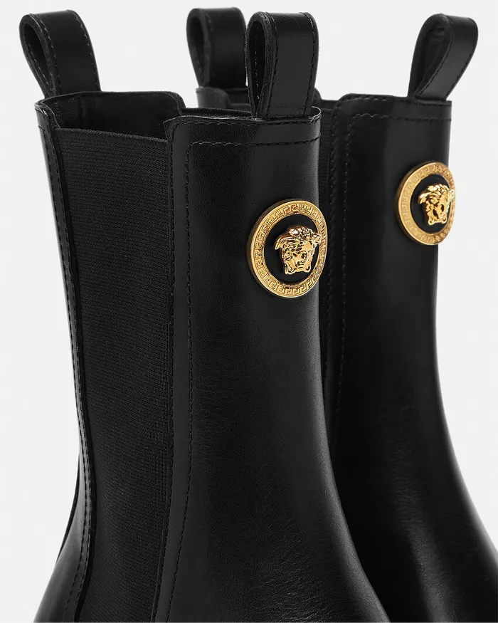 Boots Women Versace Alia Chelsea Boots 35 Mm Blackgold