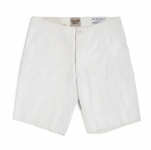 Bottoms WomenMen Gallery Dept WHITE FOIL CARGO SHORTS White Foiled