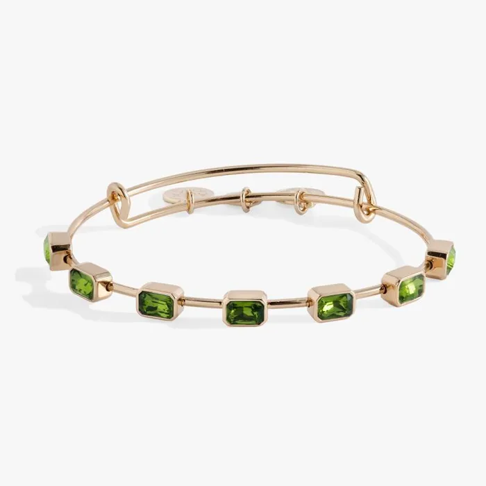 Bracelets Women Alex And Ani August Birthstone Emerald Cut Bangle Gold