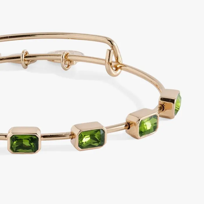Bracelets Women Alex And Ani August Birthstone Emerald Cut Bangle Gold