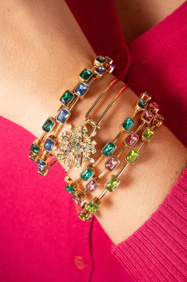 Bracelets Women Alex And Ani August Birthstone Emerald Cut Bangle Gold
