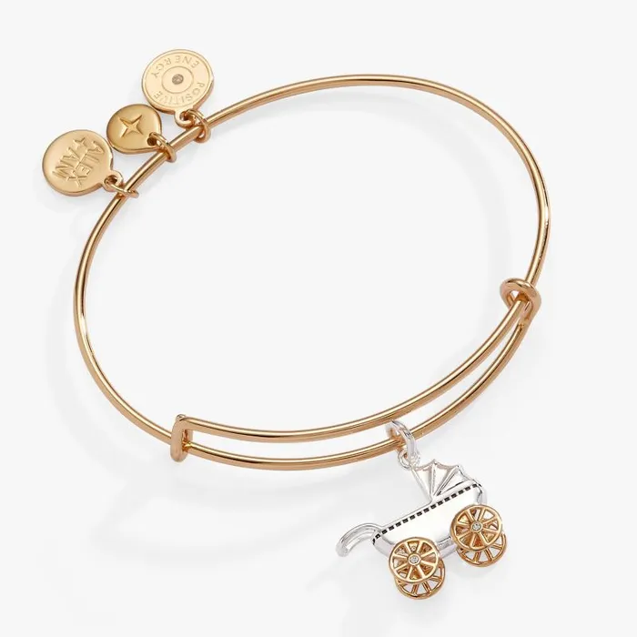 Bracelets Women Alex And Ani Baby Carriage Bangle Two Tone