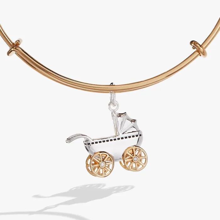 Bracelets Women Alex And Ani Baby Carriage Bangle Two Tone