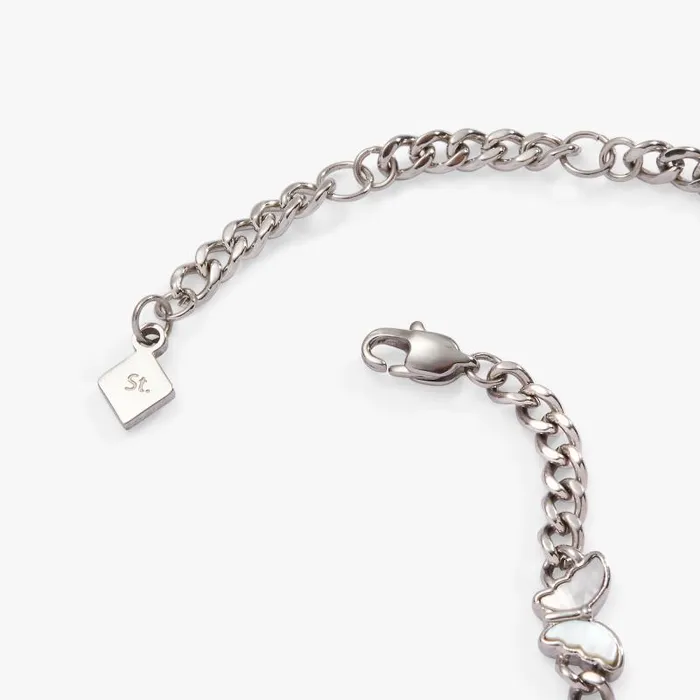 Bracelets Women Alex And Ani Butterfly Curb Chain Bracelet Stainless Steel Silver