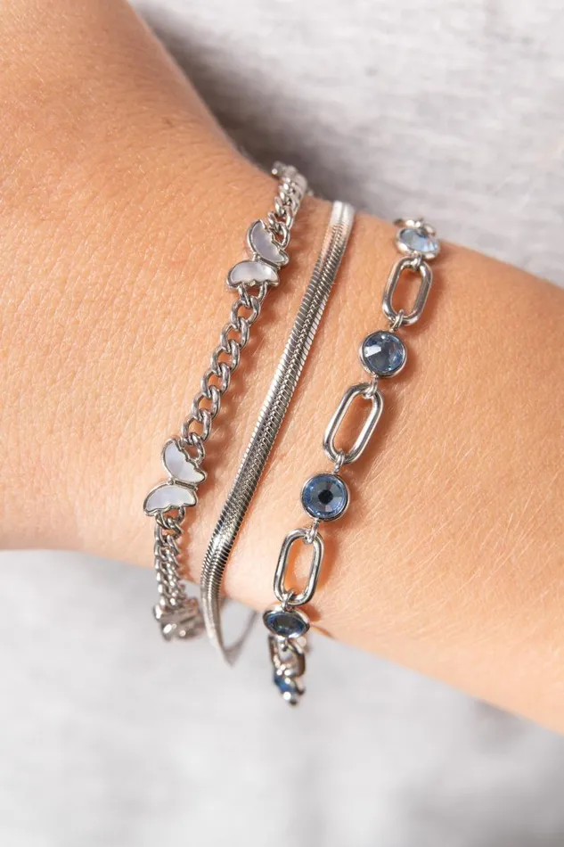 Bracelets Women Alex And Ani Butterfly Curb Chain Bracelet Stainless Steel Silver