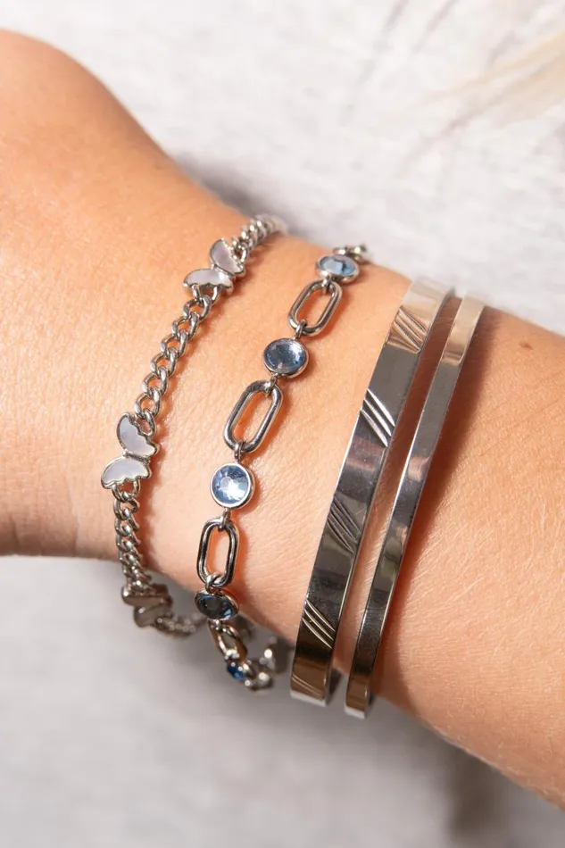 Bracelets Women Alex And Ani Butterfly Curb Chain Bracelet Stainless Steel Silver