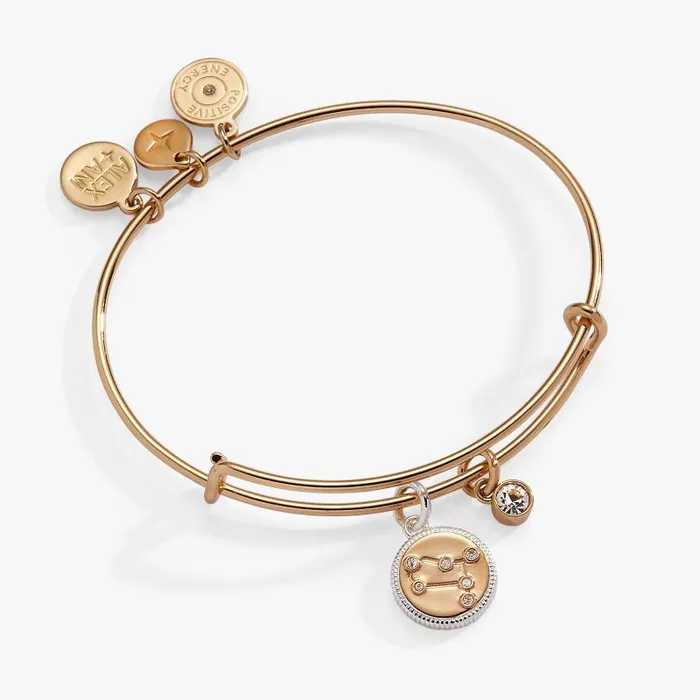 Bracelets Women Alex And Ani Gemini Zodiac Charm Bangle Two Tone