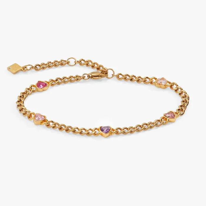 Bracelets Women Alex And Ani Heart Curb Chain Bracelet Stainless Steel Gold