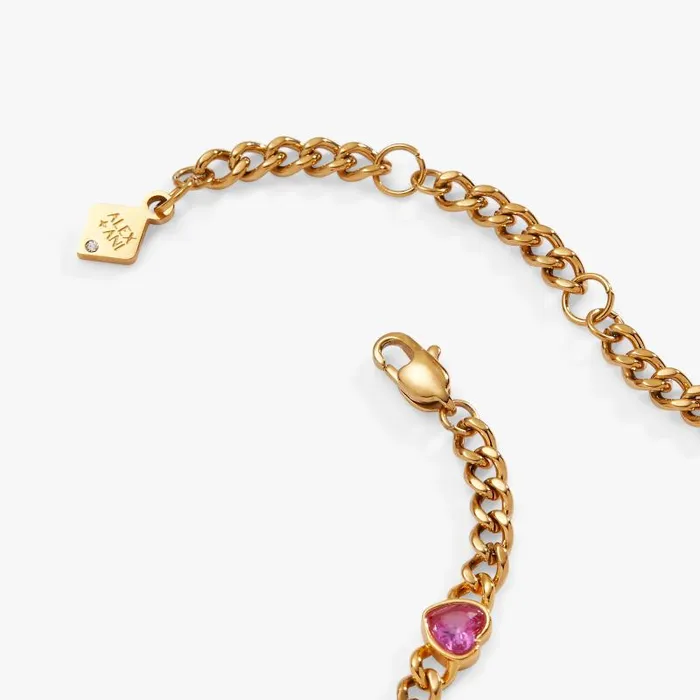 Bracelets Women Alex And Ani Heart Curb Chain Bracelet Stainless Steel Gold