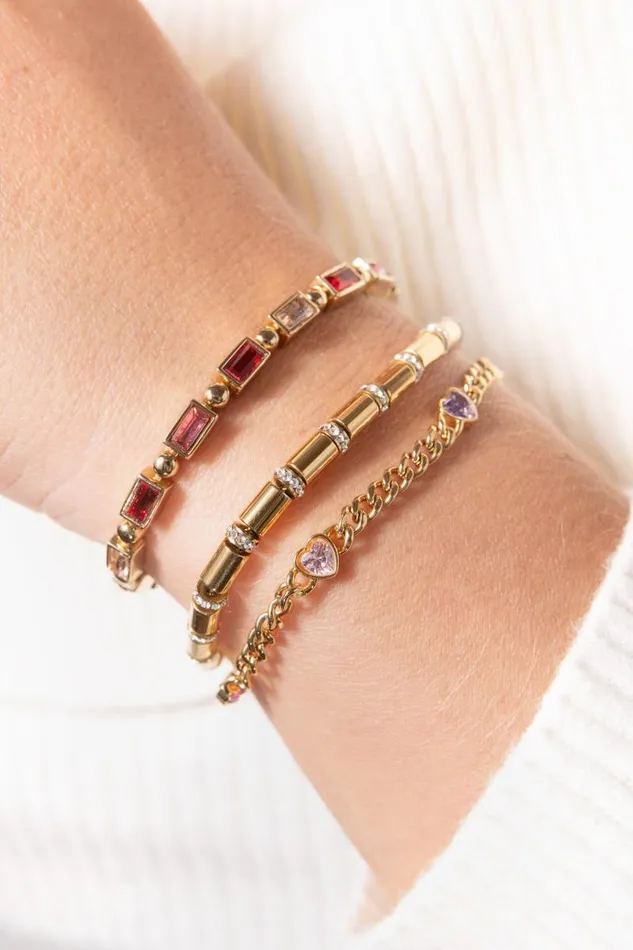 Bracelets Women Alex And Ani Heart Curb Chain Bracelet Stainless Steel Gold