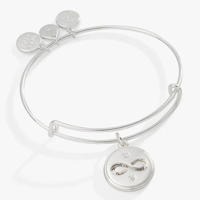 Bracelets Women Alex And Ani Hidden Message Infinity Affirmation Bangle Silver
