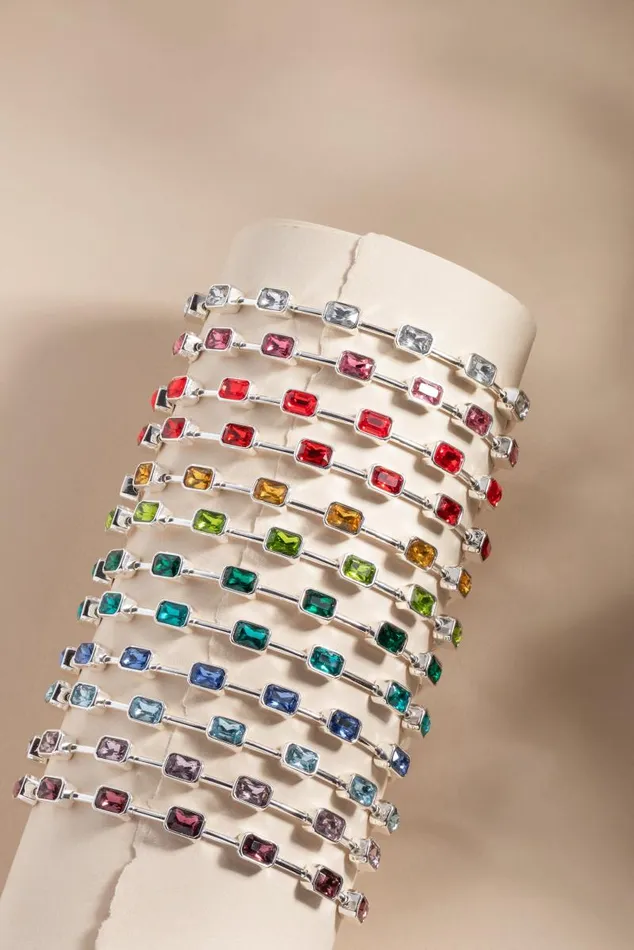 Bracelets Women Alex And Ani July Birthstone Emerald Cut Bangle Gold