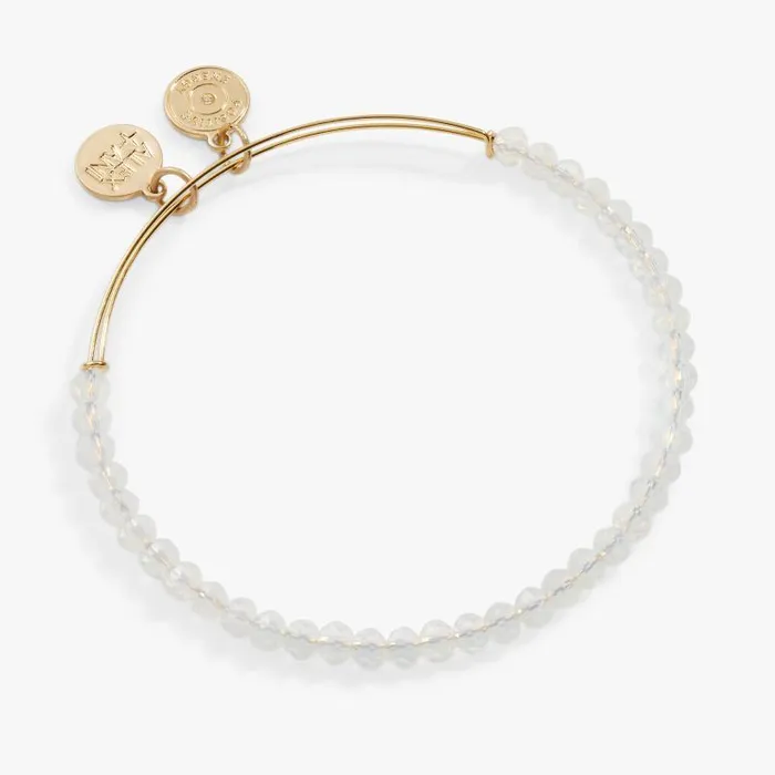 Bracelets Women Alex And Ani Moonstone Beaded Charm Bangle Satin Gold