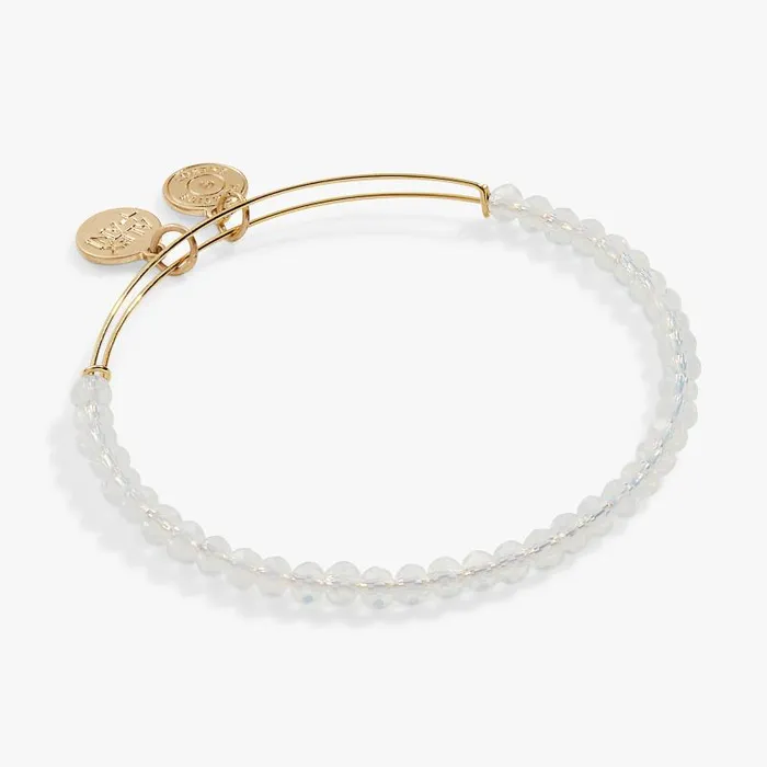 Bracelets Women Alex And Ani Moonstone Beaded Charm Bangle Satin Gold