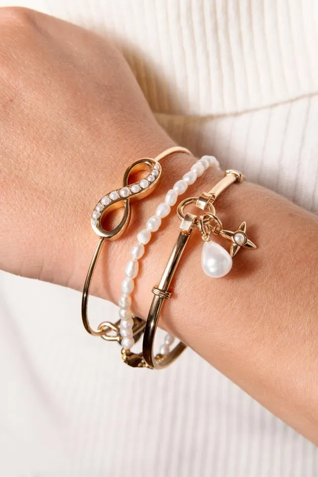 Bracelets Women Alex And Ani Pearl Infinity Inline Bangle Gold