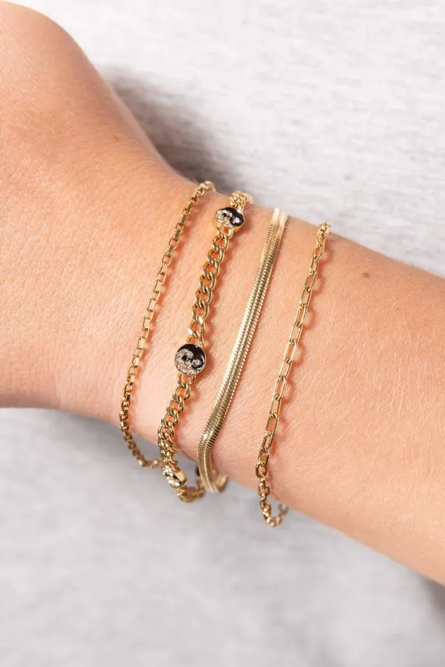 Bracelets Women Alex And Ani Yin Yang Curb Chain Bracelet Stainless Steel Gold