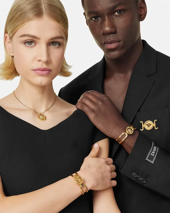Bracelets WomenMen Versace Medusa 03995 Cuff Bracelet Light Gold