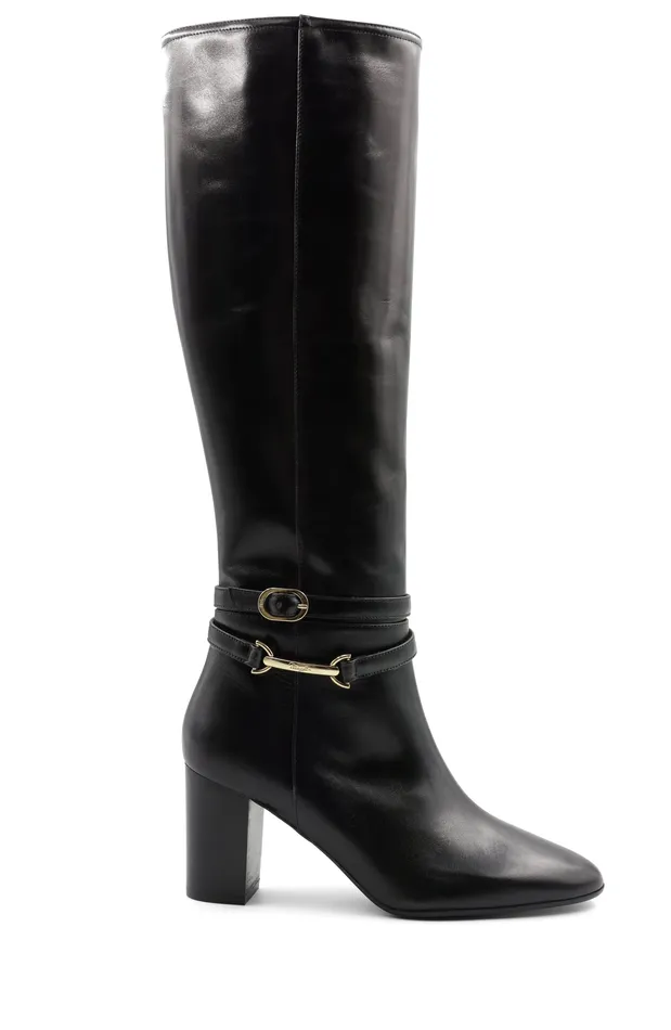 Bruno Magli Adriana Knee High Block Heel Leather Boot 8211 Black Women Boots Bruno Magli Adriana Knee High Block Heel Leather Boot 8211 Black Women Boots