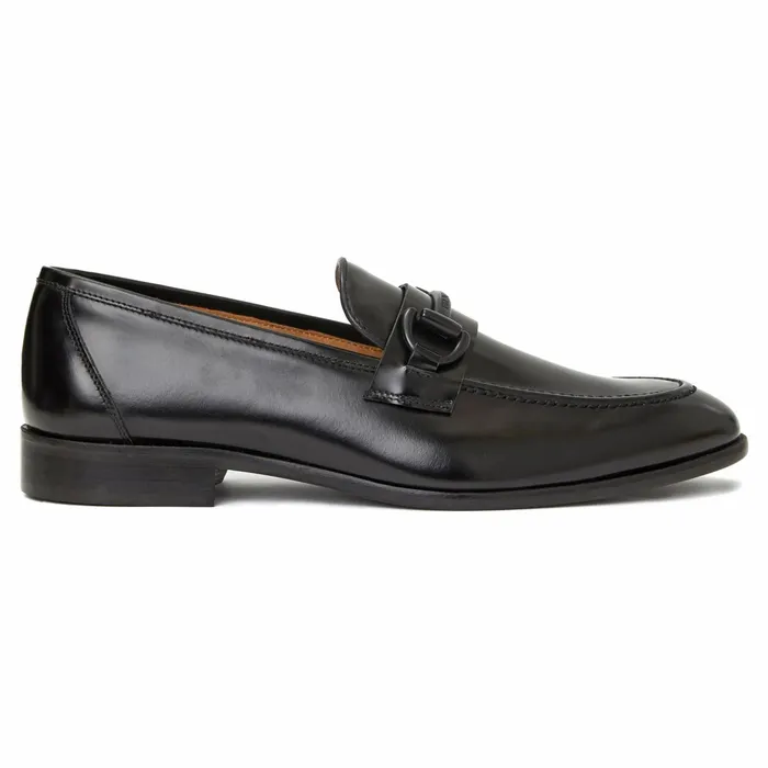 Bruno Magli Alessio Slip On Black Bit Loafer Black Leather Men Loafers and Slipons