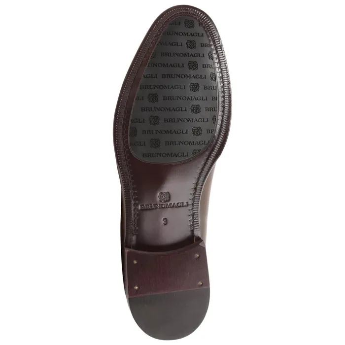 Bruno Magli Arezzo Burnished Penny Loafer 8211 CognacDark Brown Men Dress Shoes