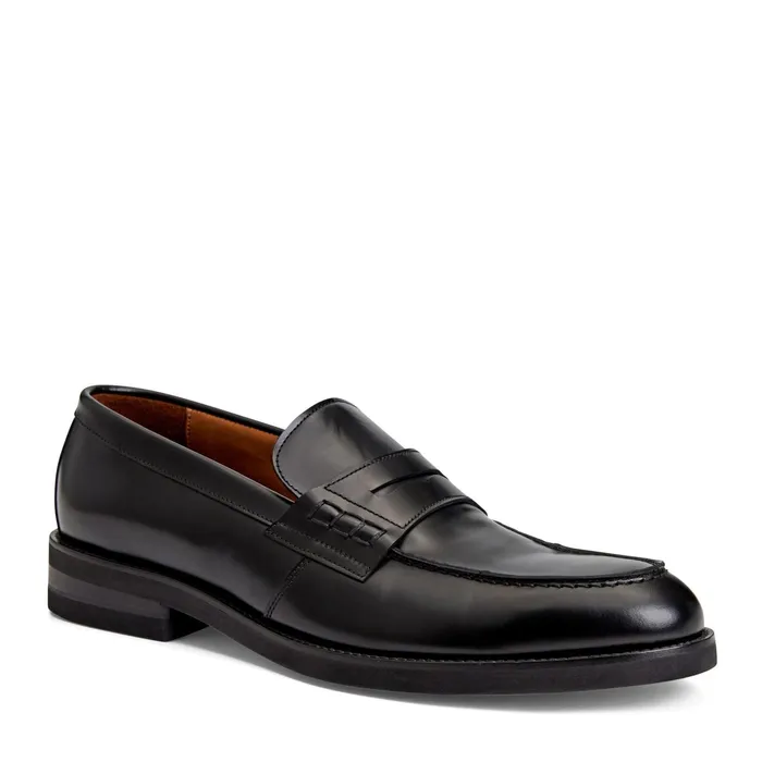 Bruno Magli Carter Casual Loafer Black Leather Men Casual Shoes