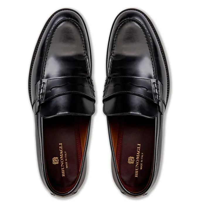 Bruno Magli Carter Casual Loafer Black Leather Men Casual Shoes