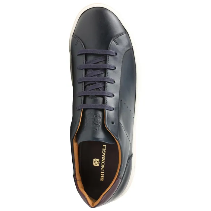 Bruno Magli Dante LacetoToe Leather Sneaker 8211 Navy Men Casual Shoes