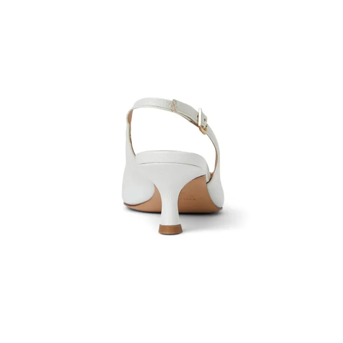 Bruno Magli FIONA Slingback Pump WHITE CRINKLED PATENT Women Pumps