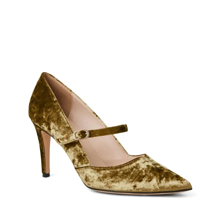 Bruno Magli Gemma Mary Jane Pump 8211 Olive Velvet Women Heels