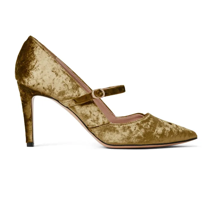 Bruno Magli Gemma Mary Jane Pump 8211 Olive Velvet Women Heels