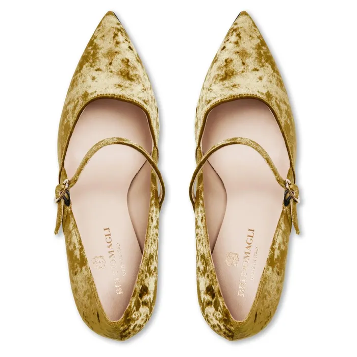 Bruno Magli Gemma Mary Jane Pump 8211 Olive Velvet Women Heels