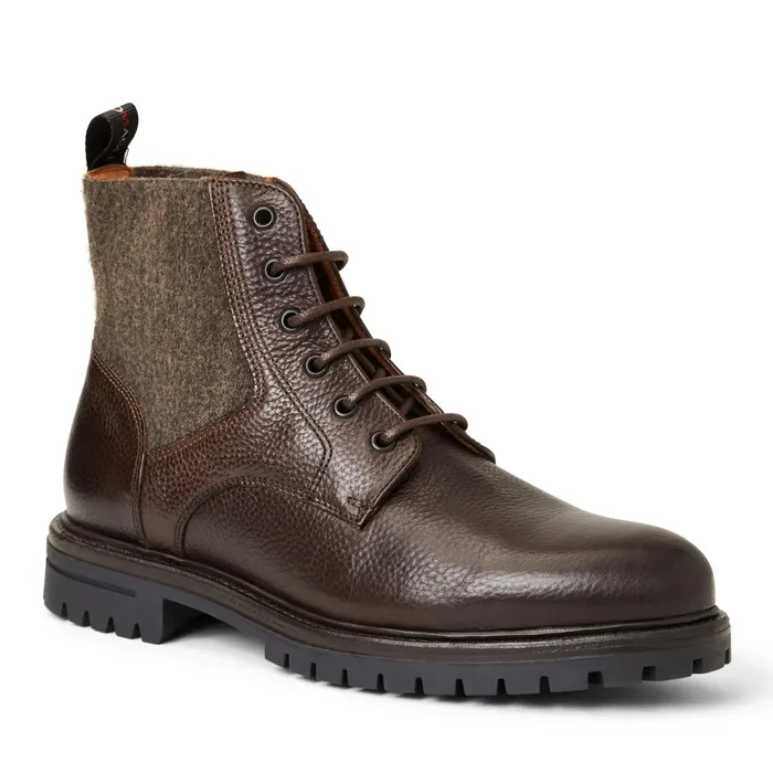 Bruno Magli Hunter Contemporary Lace Up Stretch Boot Dark Brown Men Boots