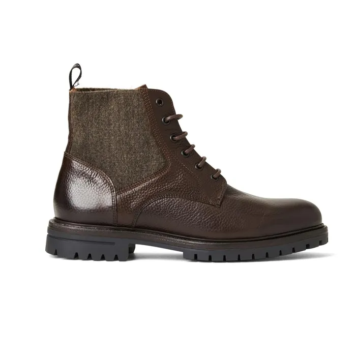 Bruno Magli Hunter Contemporary Lace Up Stretch Boot Dark Brown Men Boots