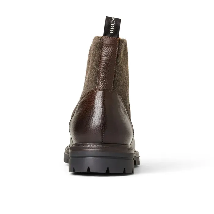 Bruno Magli Hunter Contemporary Lace Up Stretch Boot Dark Brown Men Boots