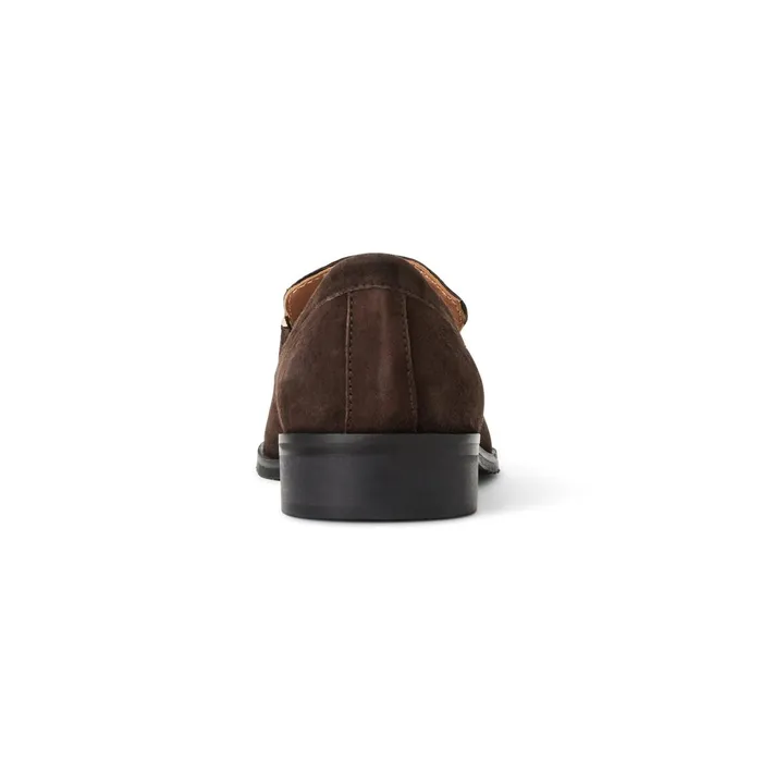 Bruno Magli Natalie Square Toe LoaferBrown Suede Women Flats and Loafers