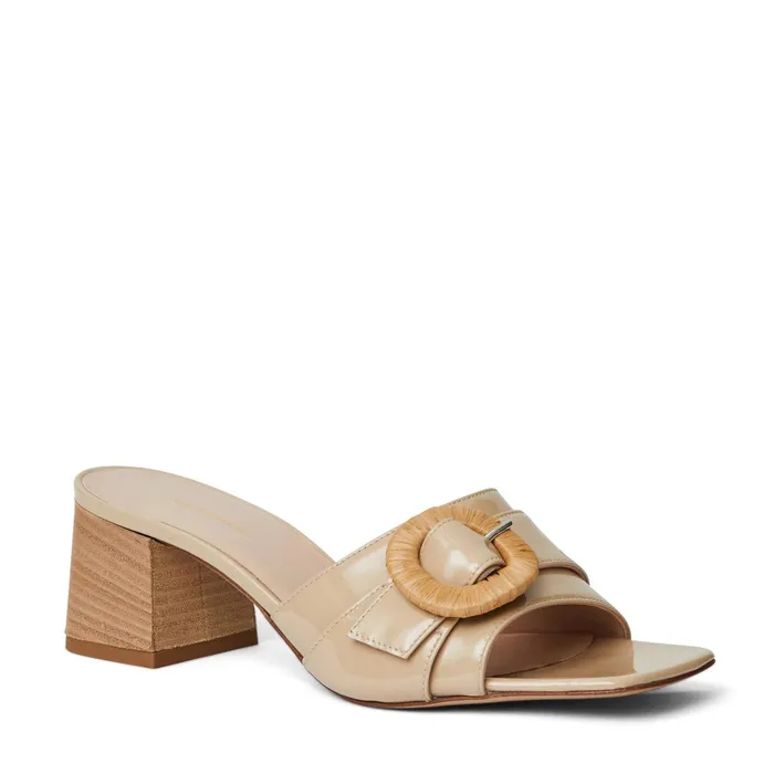 Bruno Magli PAGE Single Band Sandal BEIGE PATENT Women Sandals and Slides