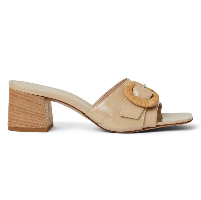 Bruno Magli PAGE Single Band Sandal BEIGE PATENT Women Sandals and Slides
