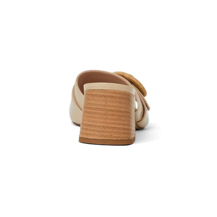 Bruno Magli PAGE Single Band Sandal BEIGE PATENT Women Sandals and Slides