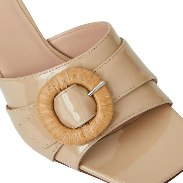 Bruno Magli PAGE Single Band Sandal BEIGE PATENT Women Sandals and Slides