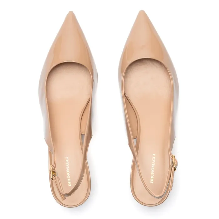 Bruno Magli Palerma Slingback Pump Biscuit Patent Women Evening