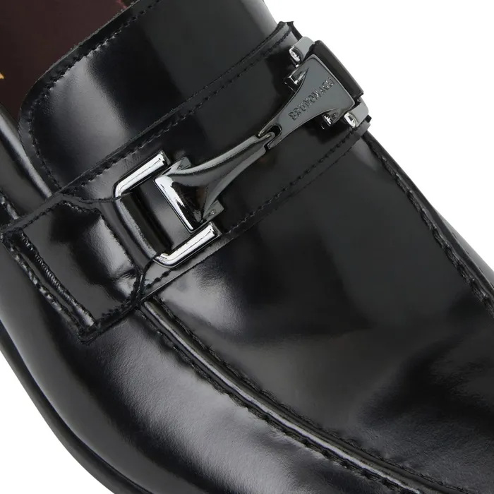Bruno Magli Saffo Slip On Black Bit Loafer Black Leather Men Loafers and Slipons
