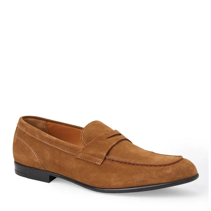 Bruno Magli Silas Suede Loafer 8211 Cognac Men Dress Shoes
